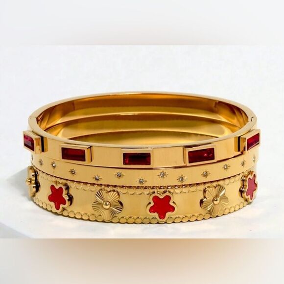 Anthropologie Jewelry - Red crystal bangle M811